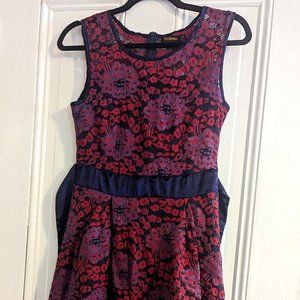 HiQueen Dress, Red/Blue, Small